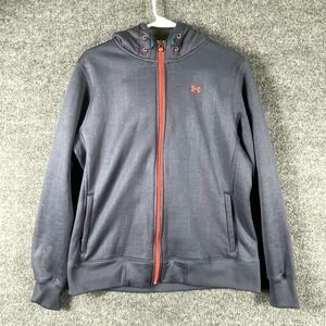 Under Armour Hoodie Women‎ Large Blue Full Zip Semi Fitted MTN Jacket Sweatshirt